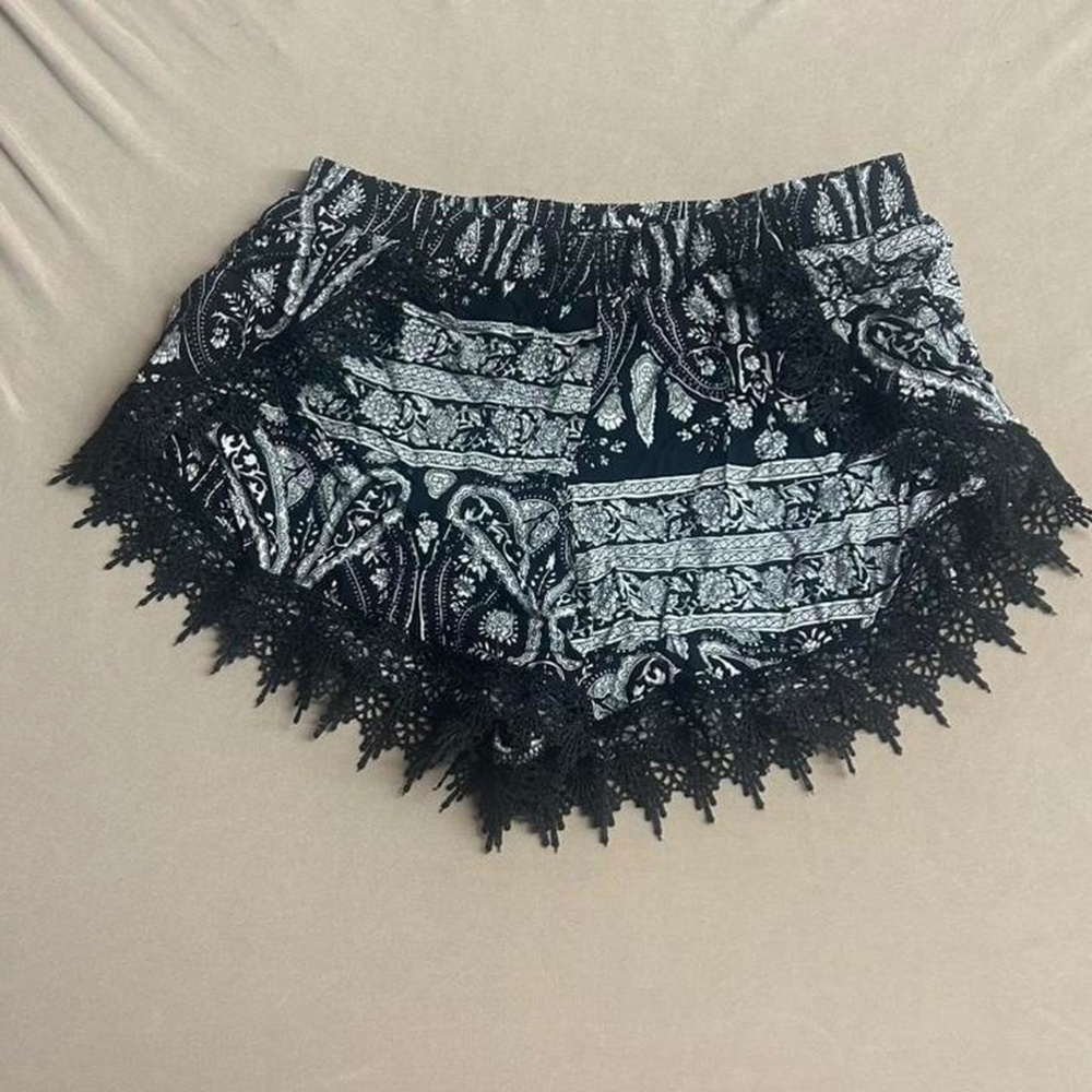 Women's Black Bandana Shorts